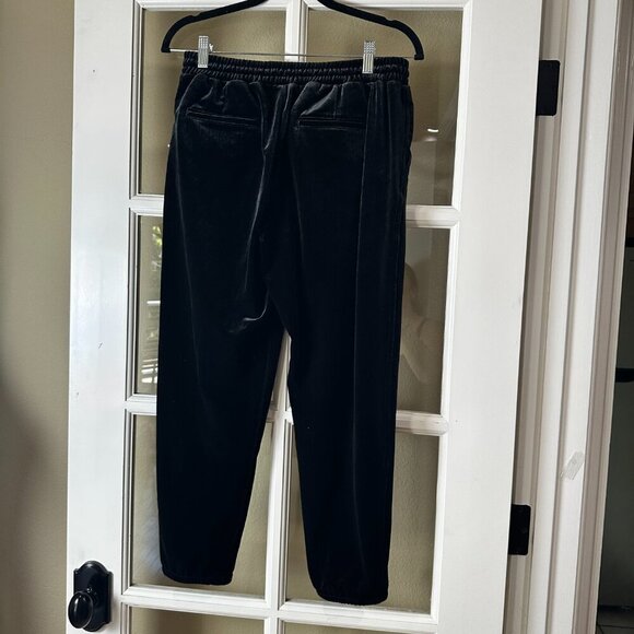 GAP Stretch Velvet Velour Track Pants Trousers Drawstring Size Small Black - Picture 4 of 10